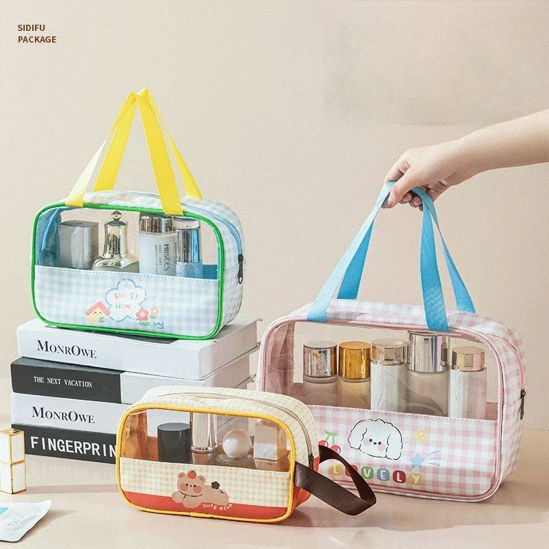 Transparent Waterproof Swimming Bag, Women's Storage Bag 3-Piece Set, Organizer of Essential Cosmetics for Large Capacity Travel