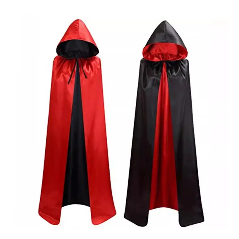 

Двусторонний плащ с капюшоном на Хэллоуин, женский модный двухцветный накидка, осенний сезонный китайский традиционный плащ...