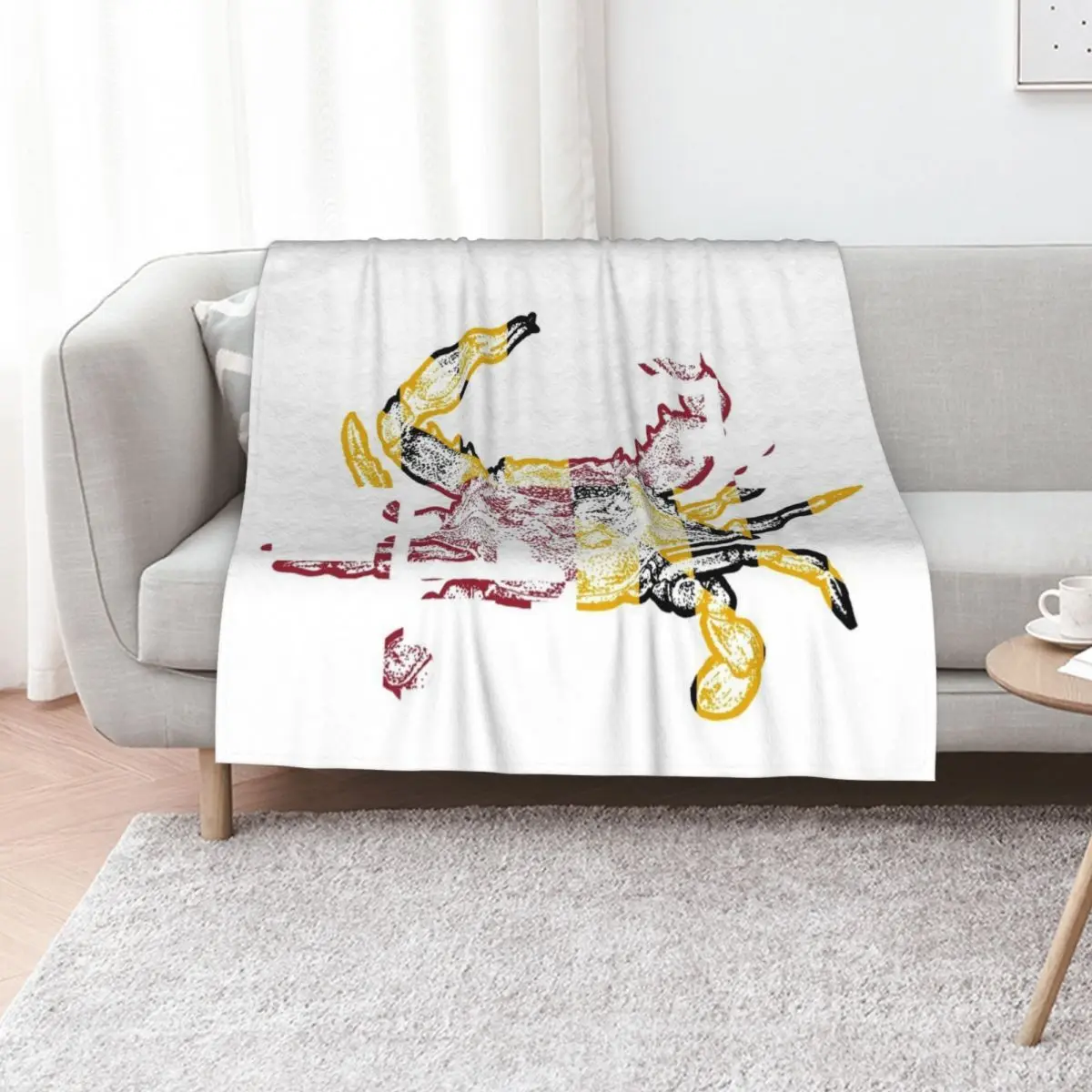 

Maryland Flag Blue Crab Throw Blanket Camping for babies Baby Stuffeds Blankets