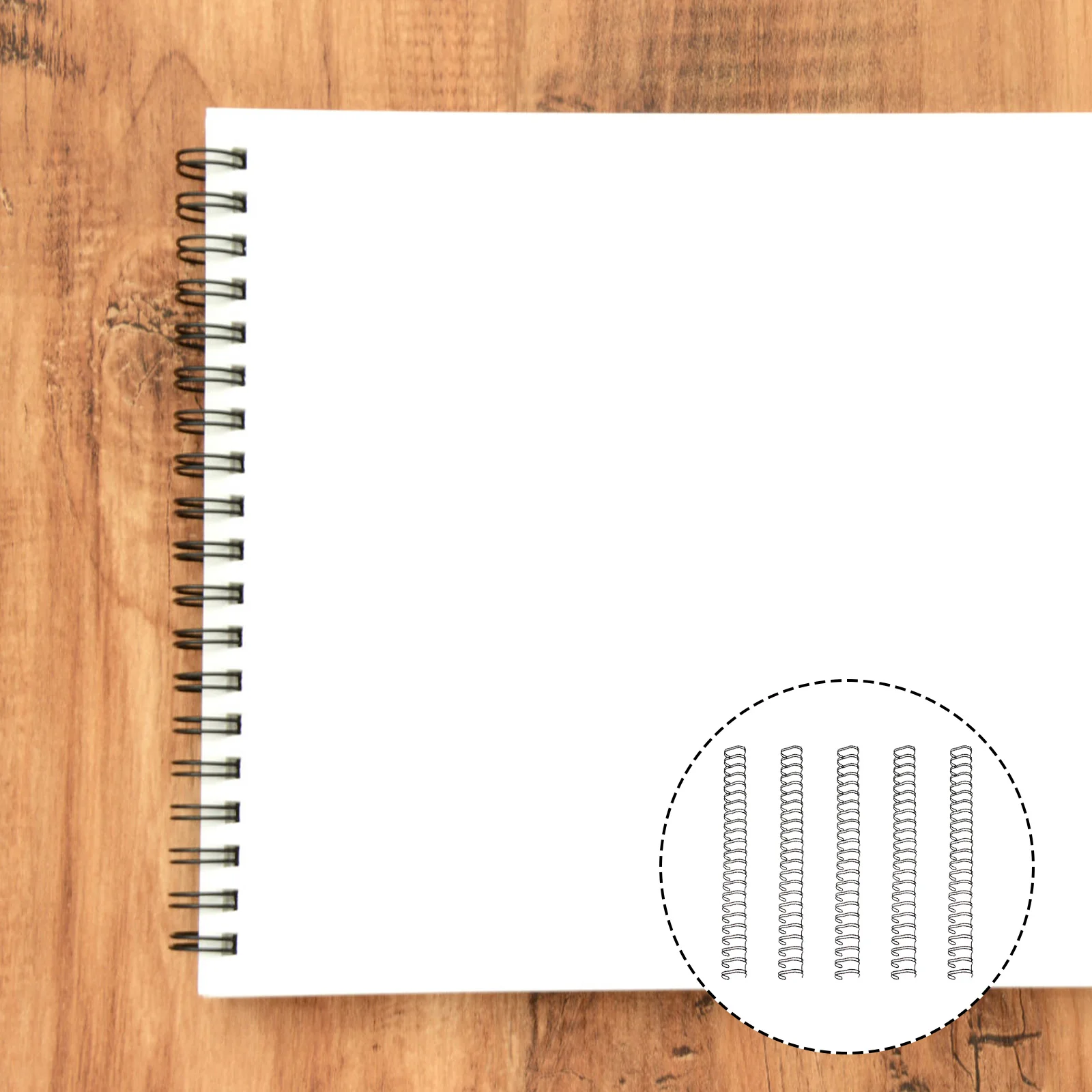 

50 Pcs Double Coil Binding Rings Wire Spines for Loose Leaf Notebooks Spiral Coils DIY Office Supplies File Organizer
