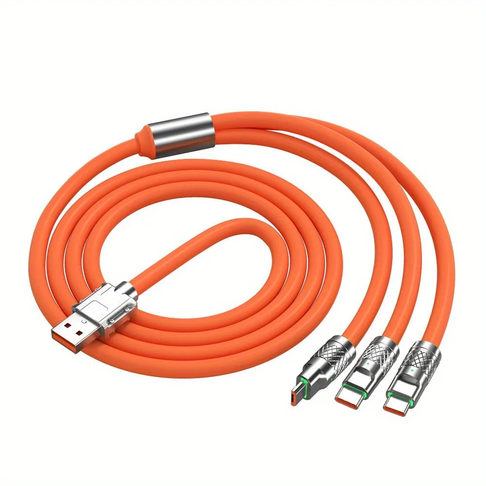 Cable de carga múltiple de 4 pies, cable cargador múltiple 3 en 1 3 puertos IP/tipo C/micro, cable cargador de teléfono universal trenzado con tipo C