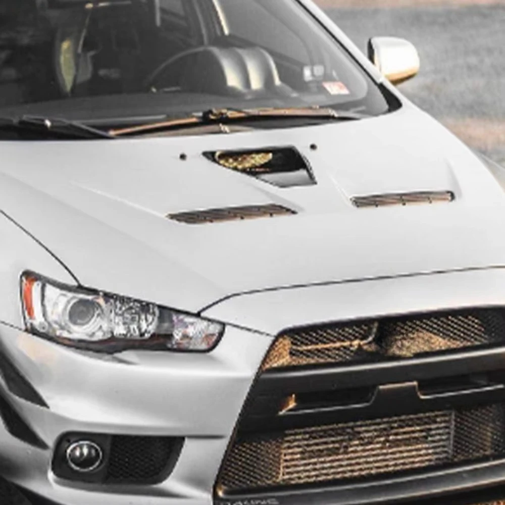 For  Evolution X EVO 10 CZ4A Sedan 07-16 OEM Style Hood Scoop Carbon view 2