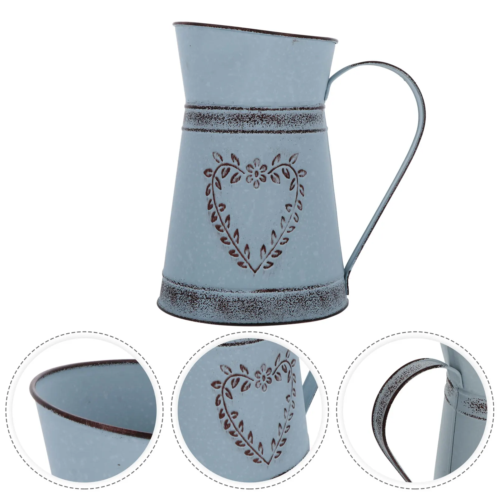 

Heart Shaped Flower Vase Decorative Metal Planter Rustic Style Home Office Hotel Restaurant Wedding Proms Dinner Party