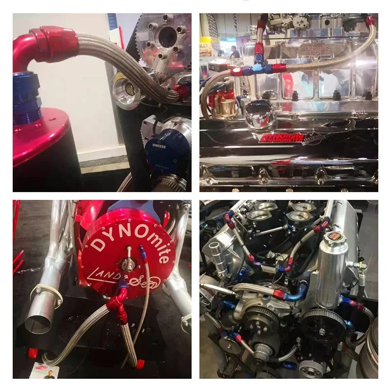 Manguera  carreras Universal AN3 AN4 AN6 AN8 AN10 AN12, 5 metros, manguera  freno  PTFE trenzada  acero inoxidable 304, tubo enf