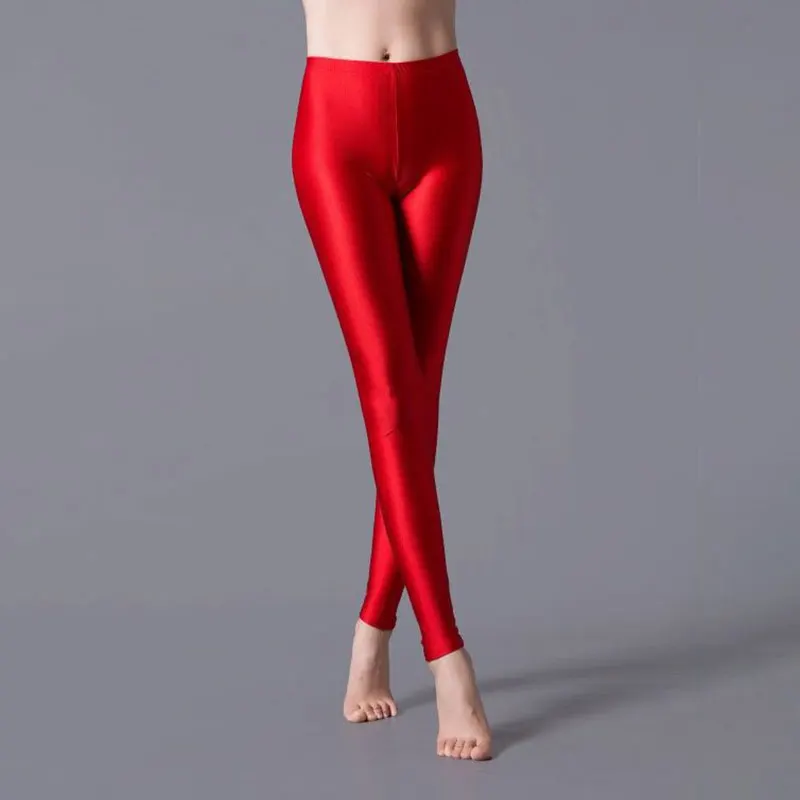 Feste bonbon farbene Leggings für Frauen lässig hoch gestreckte weibliche sexy Neon Legging Hosen Mode Mädchen Kleidung dünne Leggins