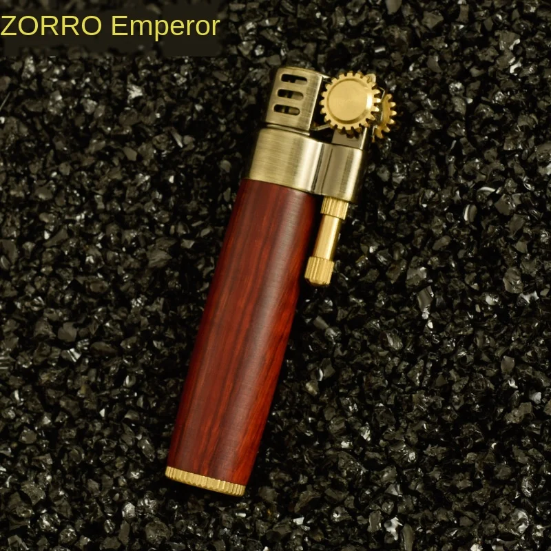 Vintage Red Wooden Cigarette Lighter Military Fuel Kerosene Smoking Lighter Gasoline Cigar Lighter Tobacco Pipe Gadgets