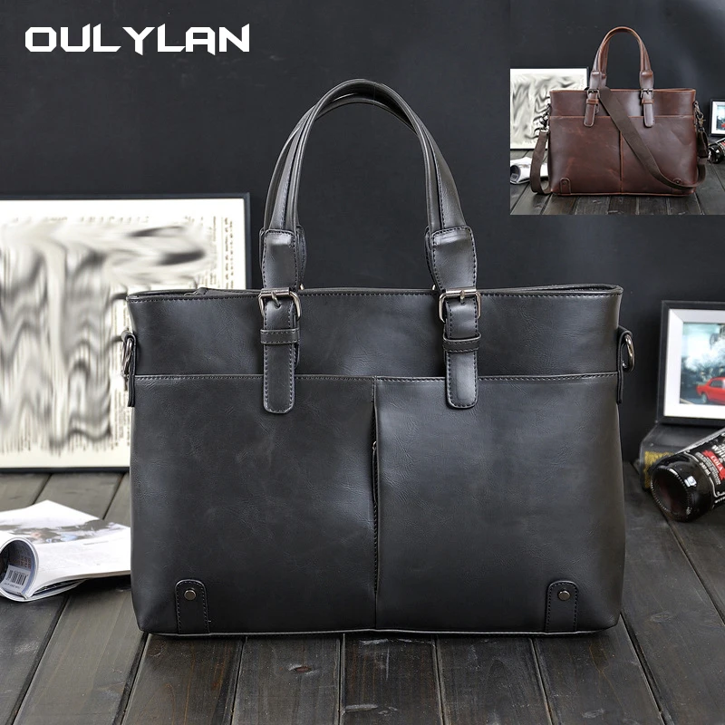 Bags Travel Messenger Famous Brand Men Briefcase Multifunctional Retro Shoulder Bag Business Genuine Leather Handbag Men's Bag