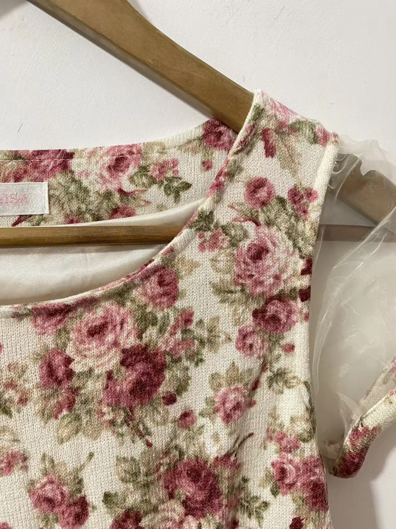 Vendas Japonesas Liz Lisa Floral Impresso Malha Organza Manga Curta Mini Vestidos