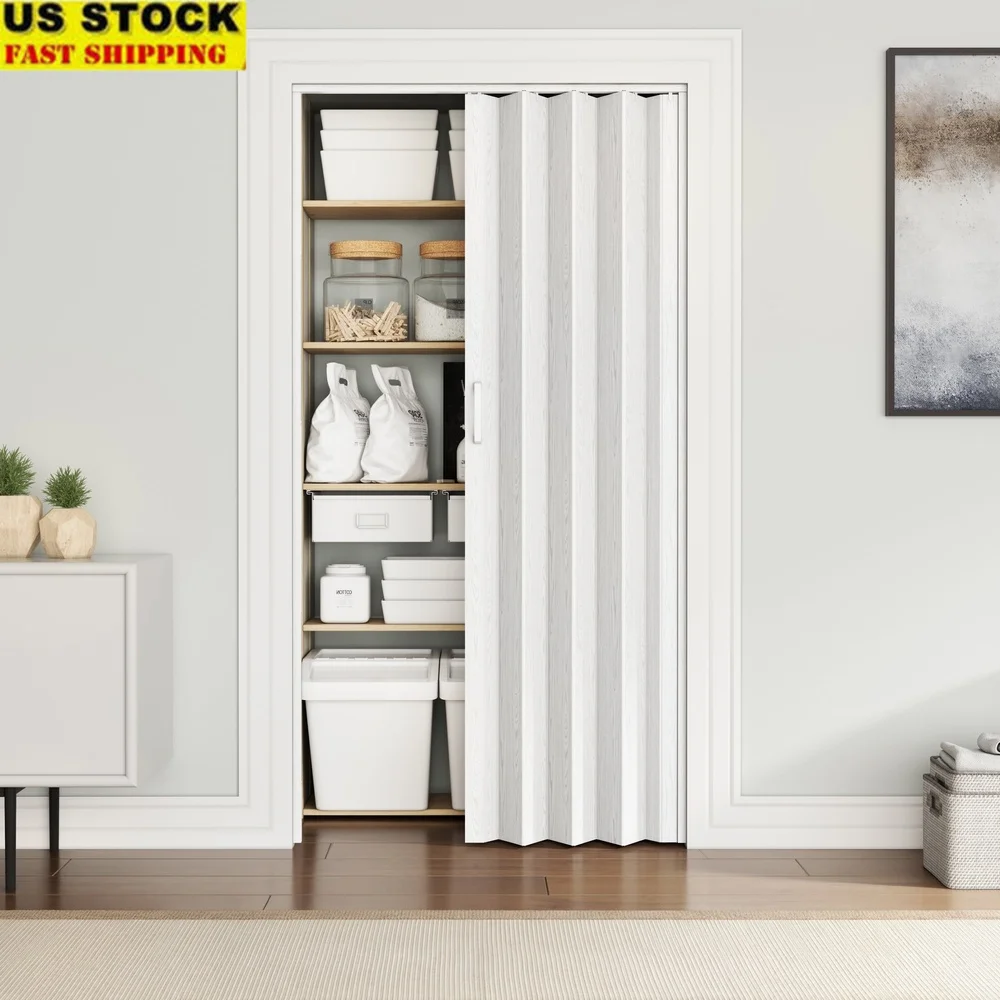 

PVC Foldable Accordion Doors Space Saving Interior Sliding Doors Easy Assembly Durable Scratch UV Resistant Modern Design Indoor