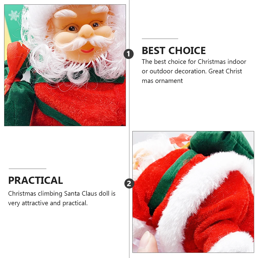 

Topper Santa Claus Decorations Christmas Gifts Climbing Stairs Red Fabric