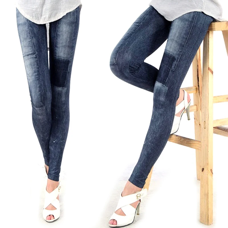 Women's Skinny Denim Stretch Leggings Fashion Trousers Jeans Pants Leggings