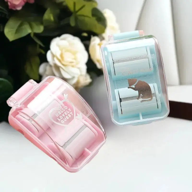 （Summer6）1 Piece Cute Eraser Manual Desktop Sweeper Mini Eraser Crumb Collectors Portable Desktop Vacuum Cleaner Students Gif