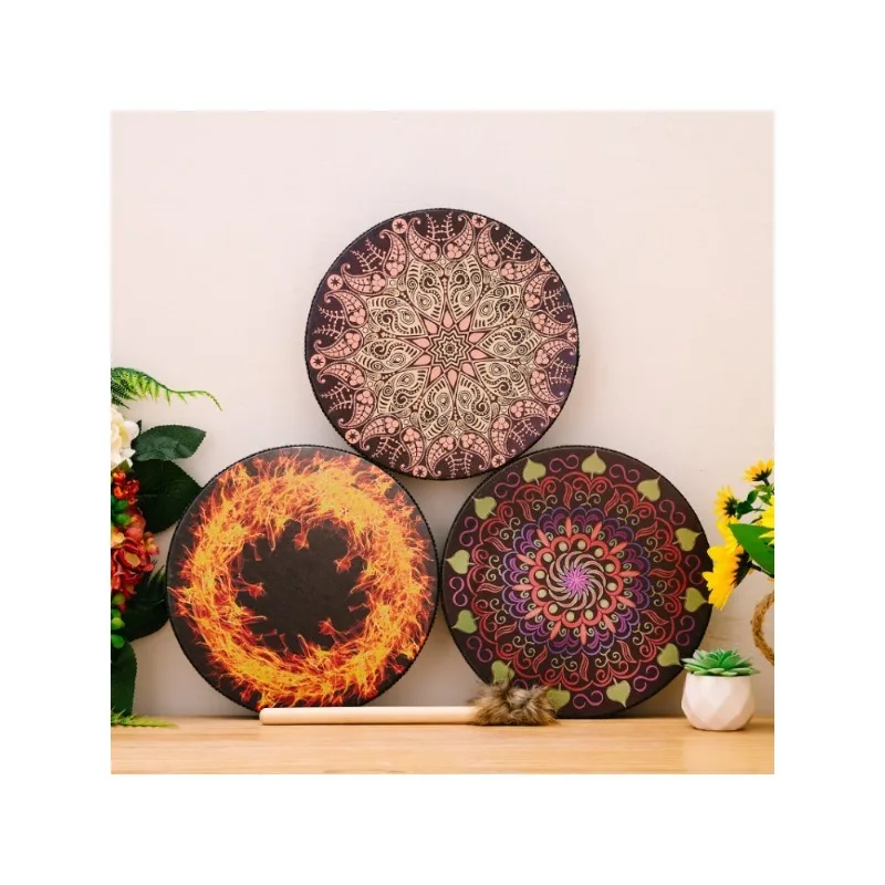 Bohemian Drum Festival Percussion Instrument Classic Featured Style Decorative Small Size Atmosphere Drum with Drumsticks