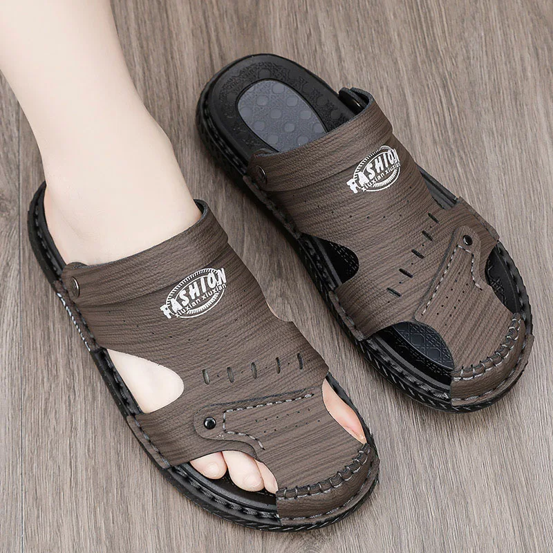 Men Sandals Genuine Split Leather Men Beach Sandals Brand Men Casual Shoes Flip Flops Men Slippers Sneakers Summer Shoes