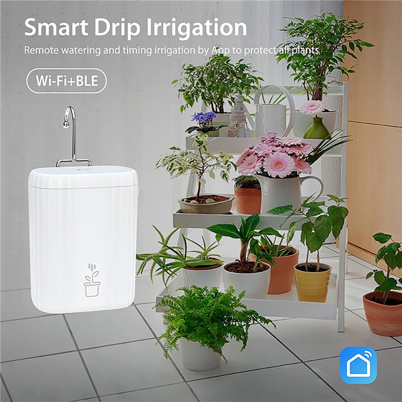 tuya-wifiスマート点滴灌漑自動庭園植物花水やりシステム4ヘッドスプリンクラー点滴灌漑装置タイマーツール
