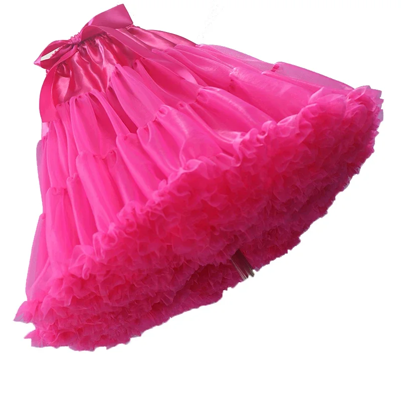 Extra Fluffy Teenage Girl Adualt Women 40cm Pettiskirt Tutu Women Tutu Lolita Petticoat Party Dance Adult Skirt Performance