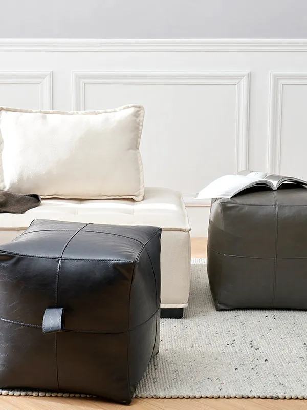 & Nordic Minimalist Shoe-changing Bench with Soft Padding, Home Entrance Minimalist Trendy Sofa square Stool