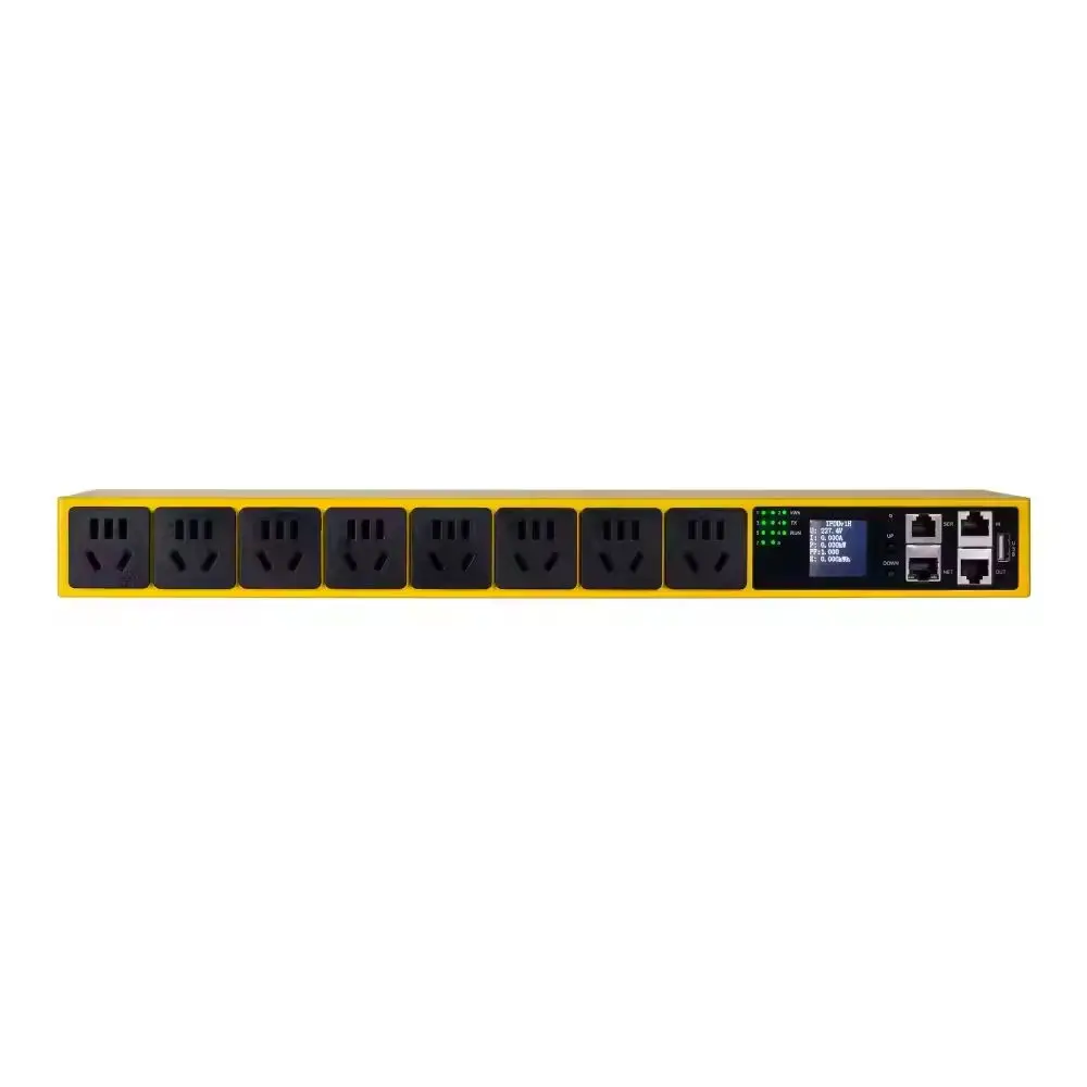 230V 7KW 8 Way Clever PDU 32A Intelligent Universal Socket Rack For 42U Network Server Made Metal Aluminum Alloy Power