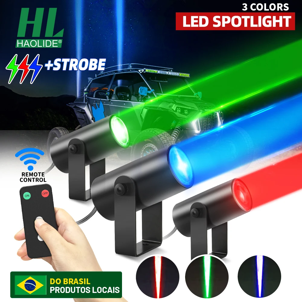

HAOLIDE Wireless Whip Light Red Blue Green Remote-Controlled LED Antenna Spotlights Beam 12V 24V For Off-road ATV UTV SUV 4WD