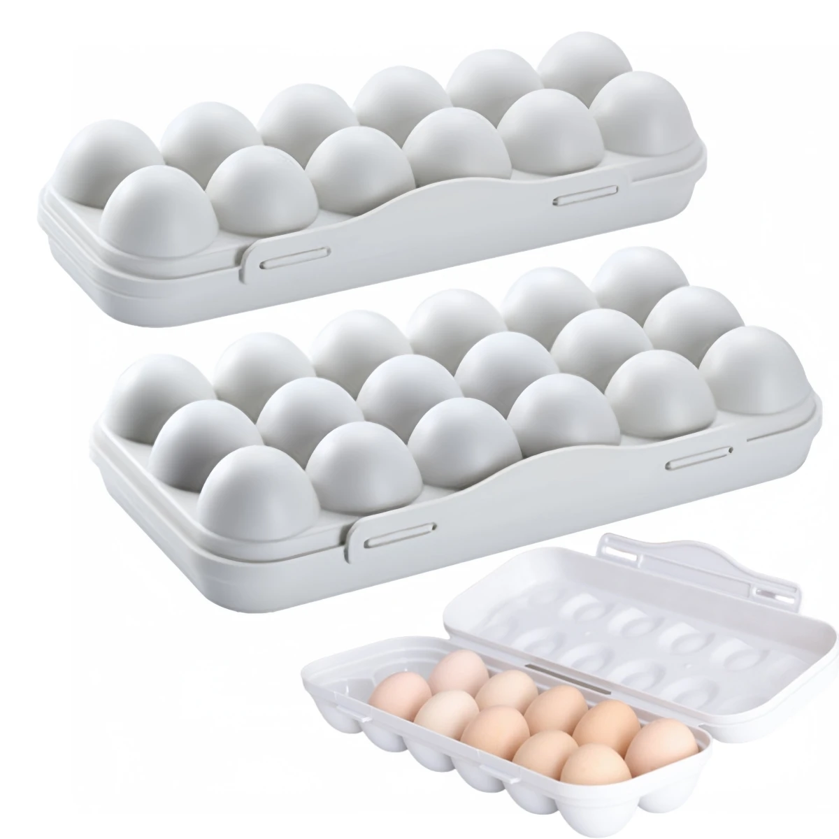 12/18 Grids Egg Storage Box Egg Protector Case Slot Tray Container Refrigerator Storage Box Lightweight Design