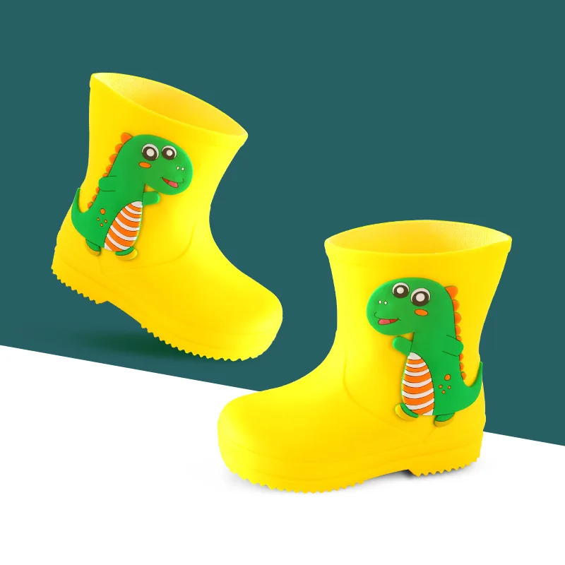 Children\'s Cartoon Rain Boots Kids Rainy Day Garden Shoes Dinosaurs Rabbits Horses Waterproof and Anti Slip Children\'s Shoes