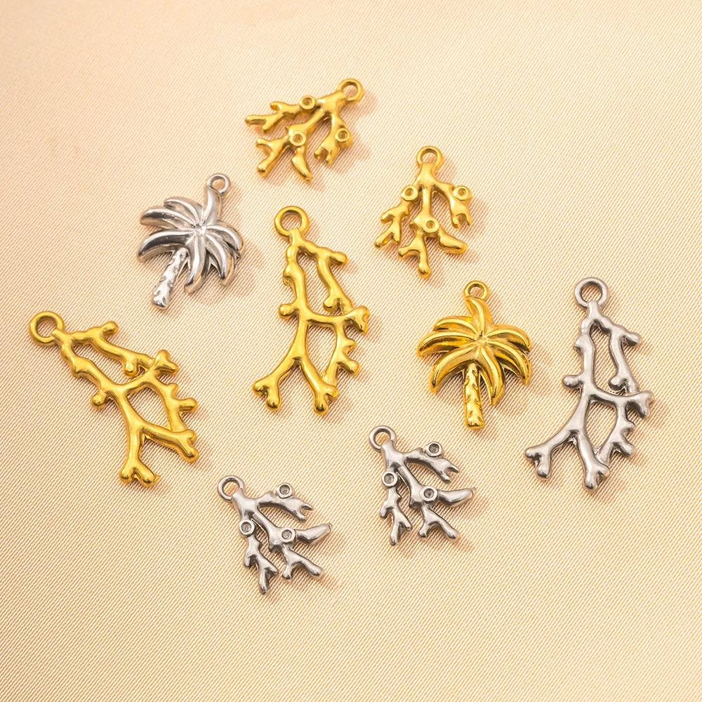 5 teile/los Edelstahl Baum Pflanze Zweig Charms Anhänger Für DIY Ohrringe Halskette Armband Schmuck Machen Liefert Erkenntnisse