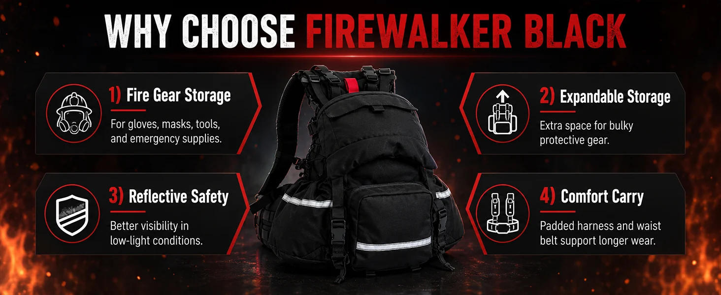 Compartiments du sac à dos noir 35 L