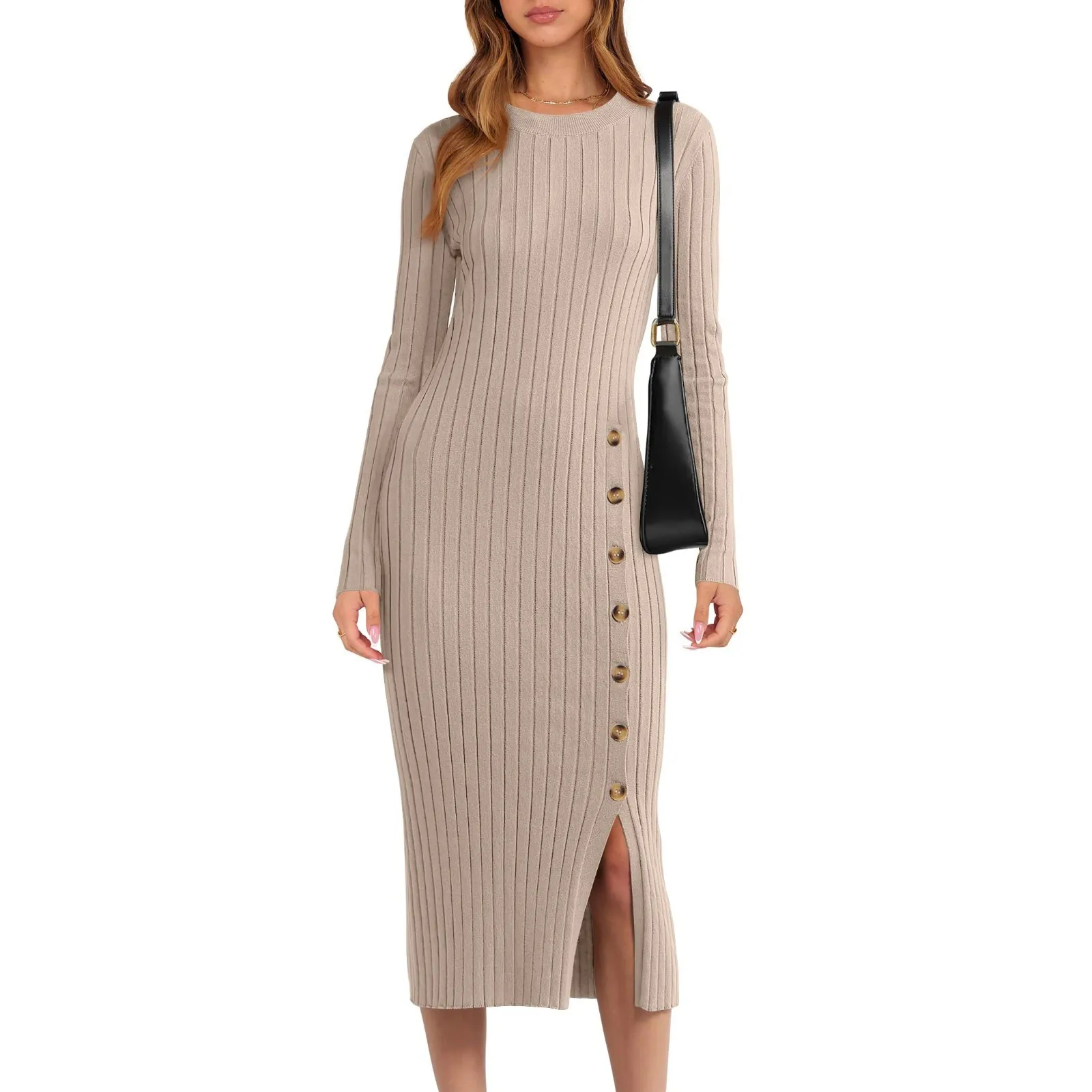 فستان نسائي عصري غير رسمي بأكمام طويلة فساتين فاخرة من Vestidos Para Mujer Ropa De Mujer فساتين نسائية فاخرة جديدة 2025 #3