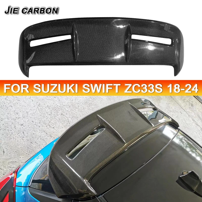 For Suzuki SWIFT Sport ZC33S 2018-2024 Carbon Fiber Tailgate Car Trunk Trim Spoiler Body Parts Extended Upgrade Appearance