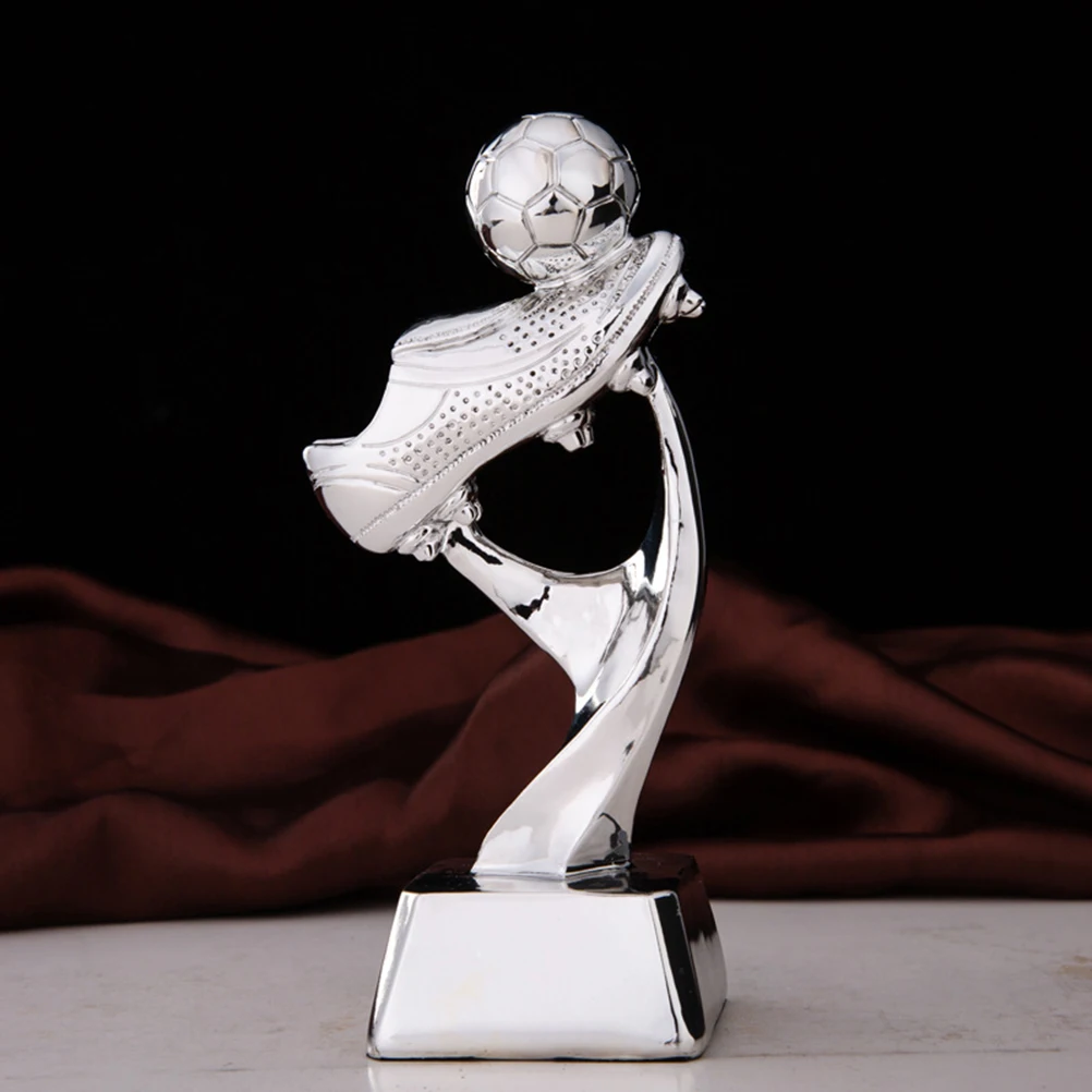 

Mini Resin Football Trophy Soccer Match Award Silver Small Size Easy Carry Party Prizes School Kindergarten Rewards Kids Trophy