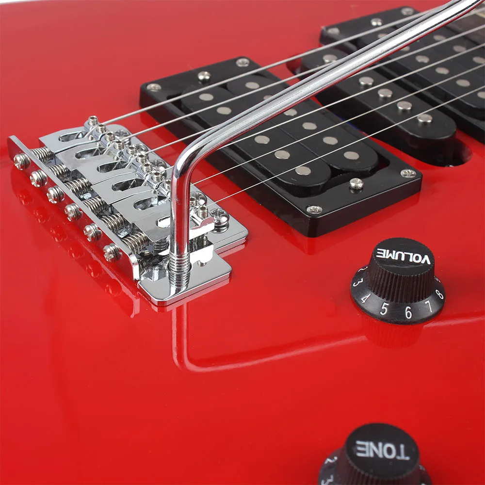 IRIN Red 24 Frets Electric Guitar 6 Strings Maple Body Neck Guitarra with Bag Amplifier Tuner Capo Pick Cleaning Cloth Parts