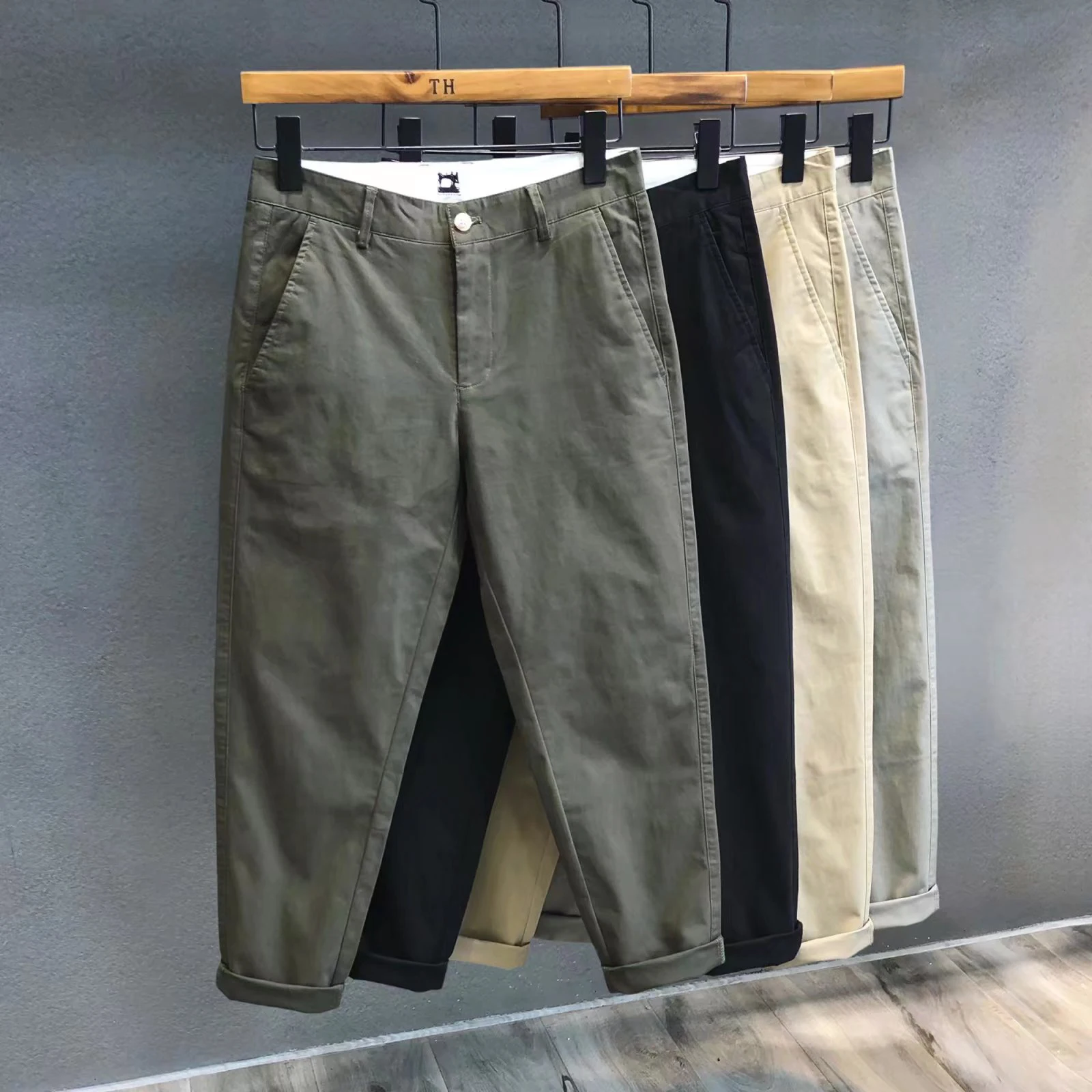 

High-End Casual Straight Leg Workwear Trousers for Men Spring Autumn Durable Straight Cut Long Pants for Doing Physical Work