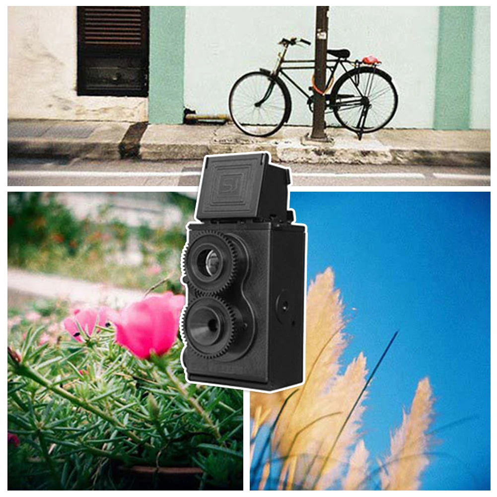 DIY Retro Film Camera With Dual Lens Lightweight Sturdy Plastic Camera For Children Adult