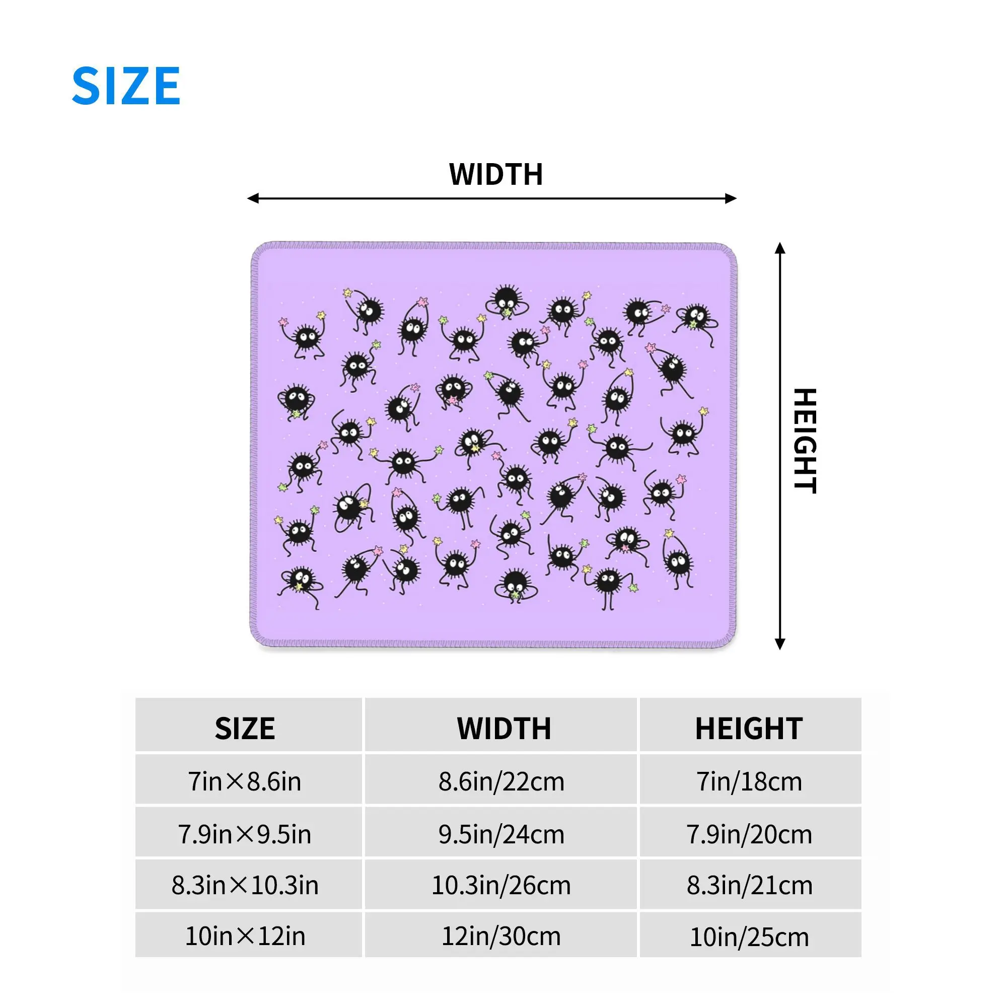 연기 당파 파티 보라색 마우스 패드 컴퓨터 키보드 마우스 매트 게이머 PC 노트북 책상 매트 사무용품 테이블 매트