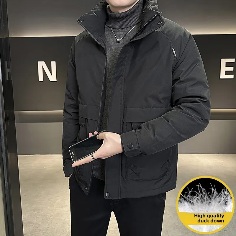 

Мужская пуховая куртка Du Feather: теплая, повседневная, с воротником-стойкой, ветрозащитная, морозостойкая, модная, для активного отдыха, зимняя новинка