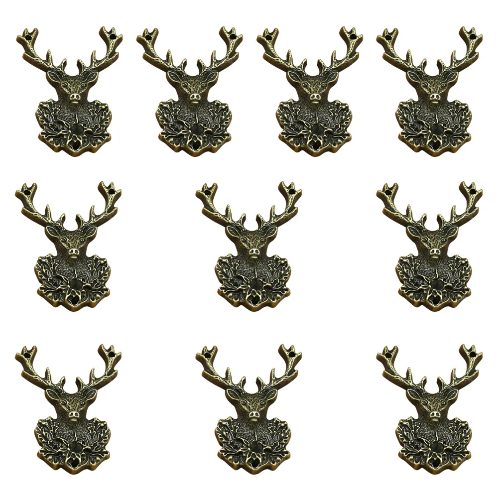 

10Pcs Alloy Deer Head Pendant Charms Simple Design for Necklace Bracelet DIY Jewelry Making Accessories Bronze