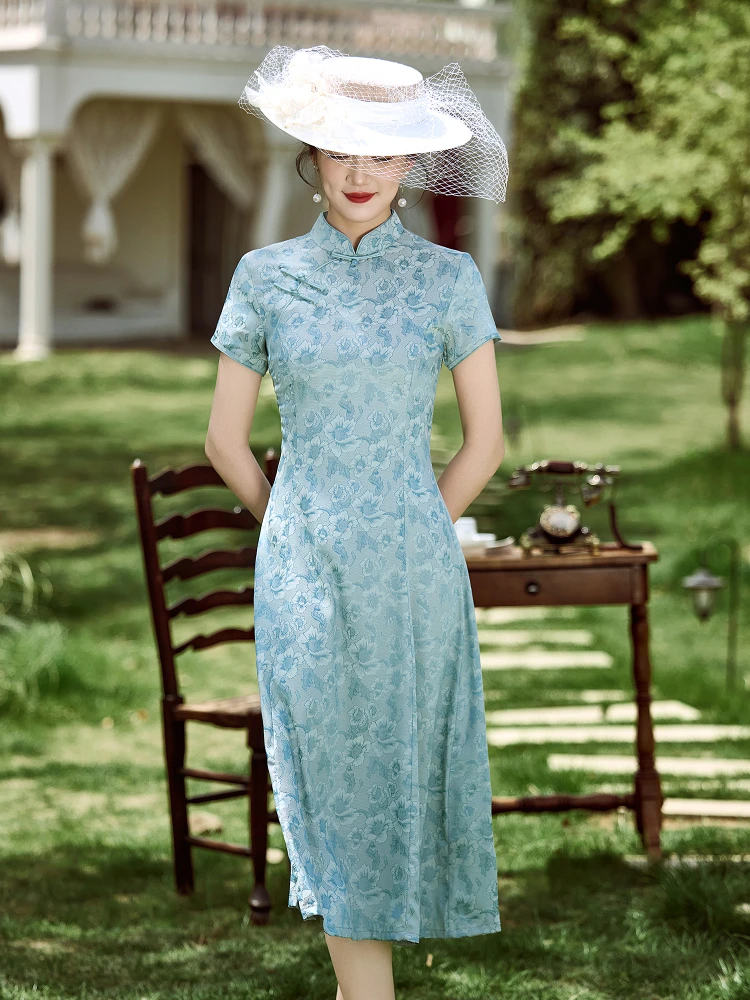 jupe-trapeze-bleue-midi-dr-ele-pour-maman-nouvelle-collection-d'ete-chinoise-reformee-pour-femmes-polyester-respirant-f