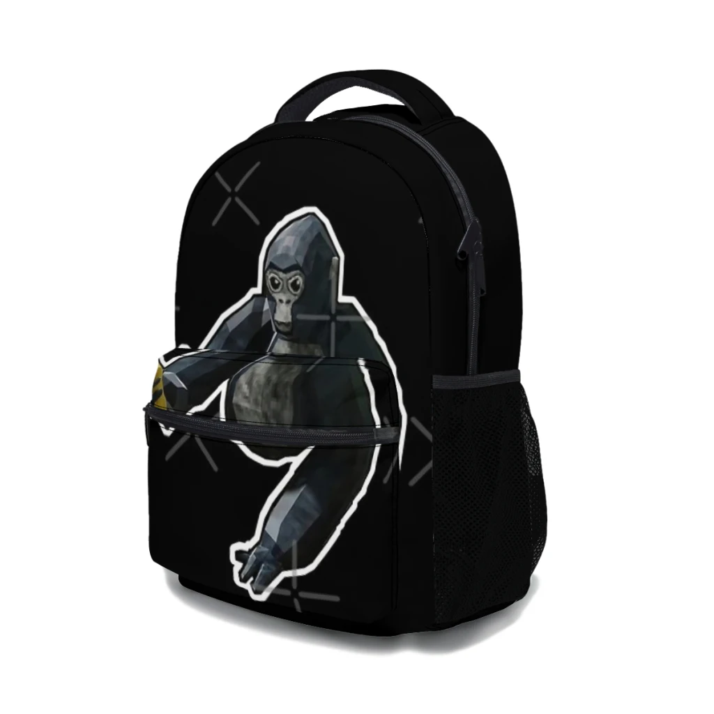 Here gels-Gorilla Tag pour garçons, grande capacité, sac à dos étudiant, sac à dos scolaire de dessin animé