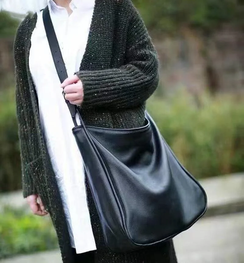 

Women's Genuine Leather Bag New Large-capacity Casual Soft First Layer Cowhide Shoulder Retro Messenger