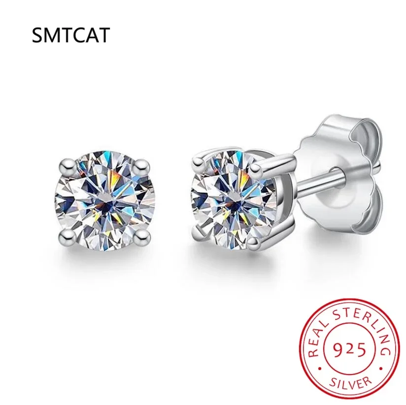 10k Gold 4/3/2/1.6/1/0.6ct Moissanite Stud Earrings For Women Real 10K Gold Post Anti-allergy Men Earrings Jewelry