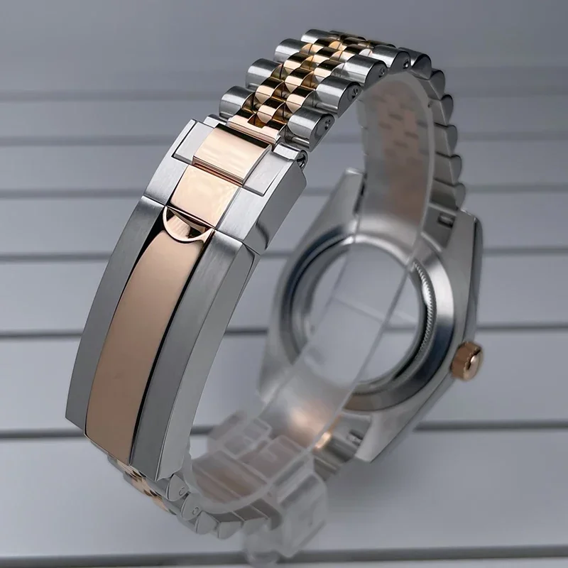 39mm NH35 Case R Bezel Rose Gold DJ 2 Tone Sapphire Glass Skx Mod