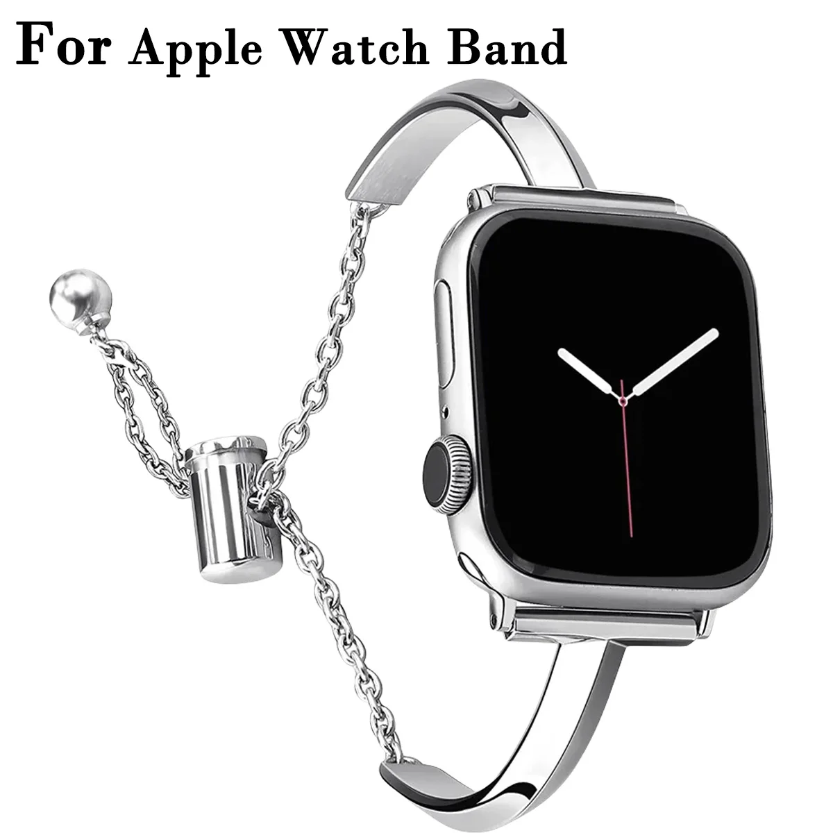 حزام فاخر لساعة أبل Series10 9 8 7 6 se سوار نسائي من الفولاذ الماسي iWatch Ultra 49mm 44 40 42 46mm 41 45mm 38mm