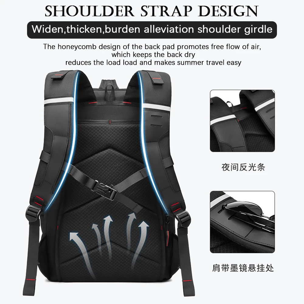 Men Larger Capacity Backpack Business Notebook Bagpack Waterproof Light Multifunctional Travel Luggage Storage Knapsack Shoe Bag