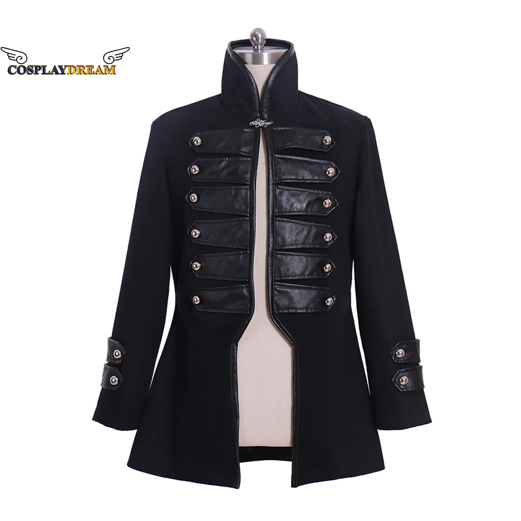 

Men Vintage Military Jacket Gothic Military Parade Jacket Embroidered Buttons Solid Color Top Retro Uniform Cardigan Outerwear
