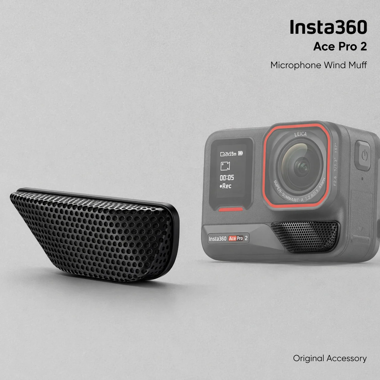 

2 шт. ветрозащитных насадок для микрофона Insta360 Ace Pro 2, съемные ветрозащитные чехлы из акустической пены с металлической сеткой, аксессуар