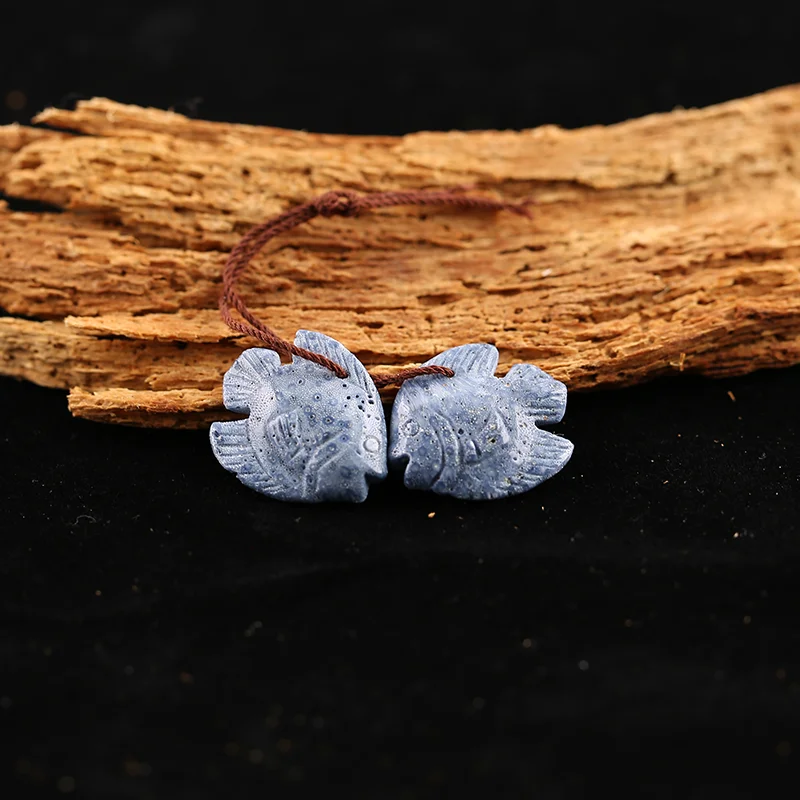 

B&F Blue Coral Earring Beads for Jewelry Making, Handmade Natural stones beads, Stones for jewelry Making Supplies