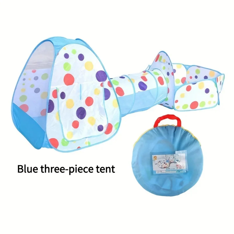 Children's Indoor Ocean Ball Pool Three-in-one Tunnel Fence Toys, Convenient Baby Crawling, Outdoor Shooting Game Park Toy House