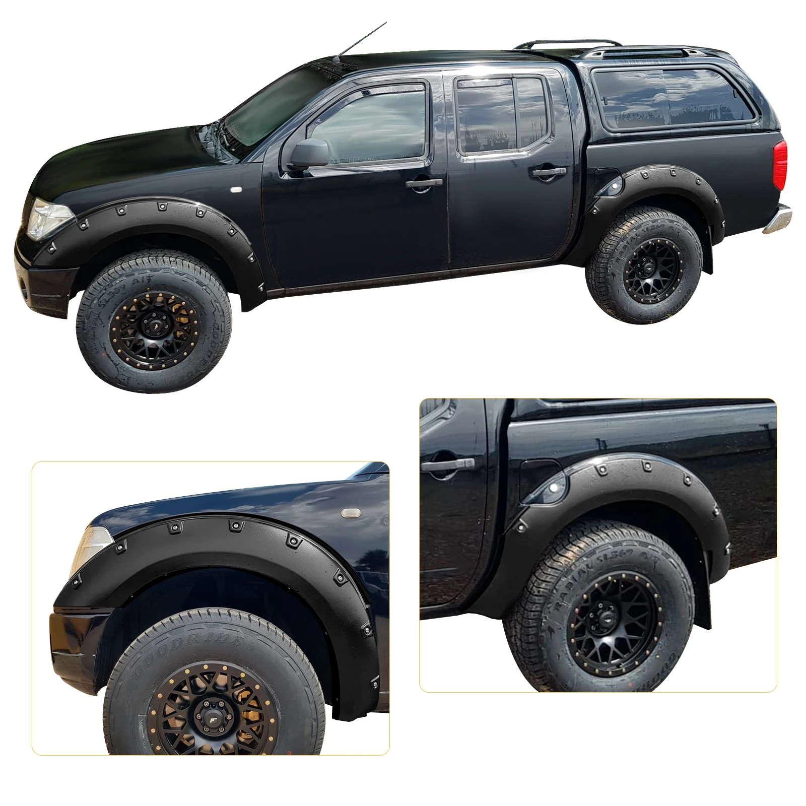 Rebite Bolso Estilo Parafuso Roda Arco Fender Flares para Nissan Frontier D40 2006-2010, Cabeceira Estilo Do Carro, 59,5 em