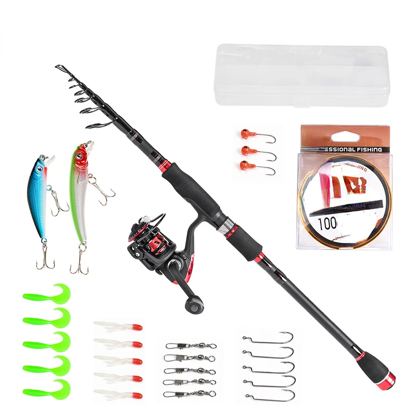 Carbon Shrink Lure Fishing Rod And Reel set