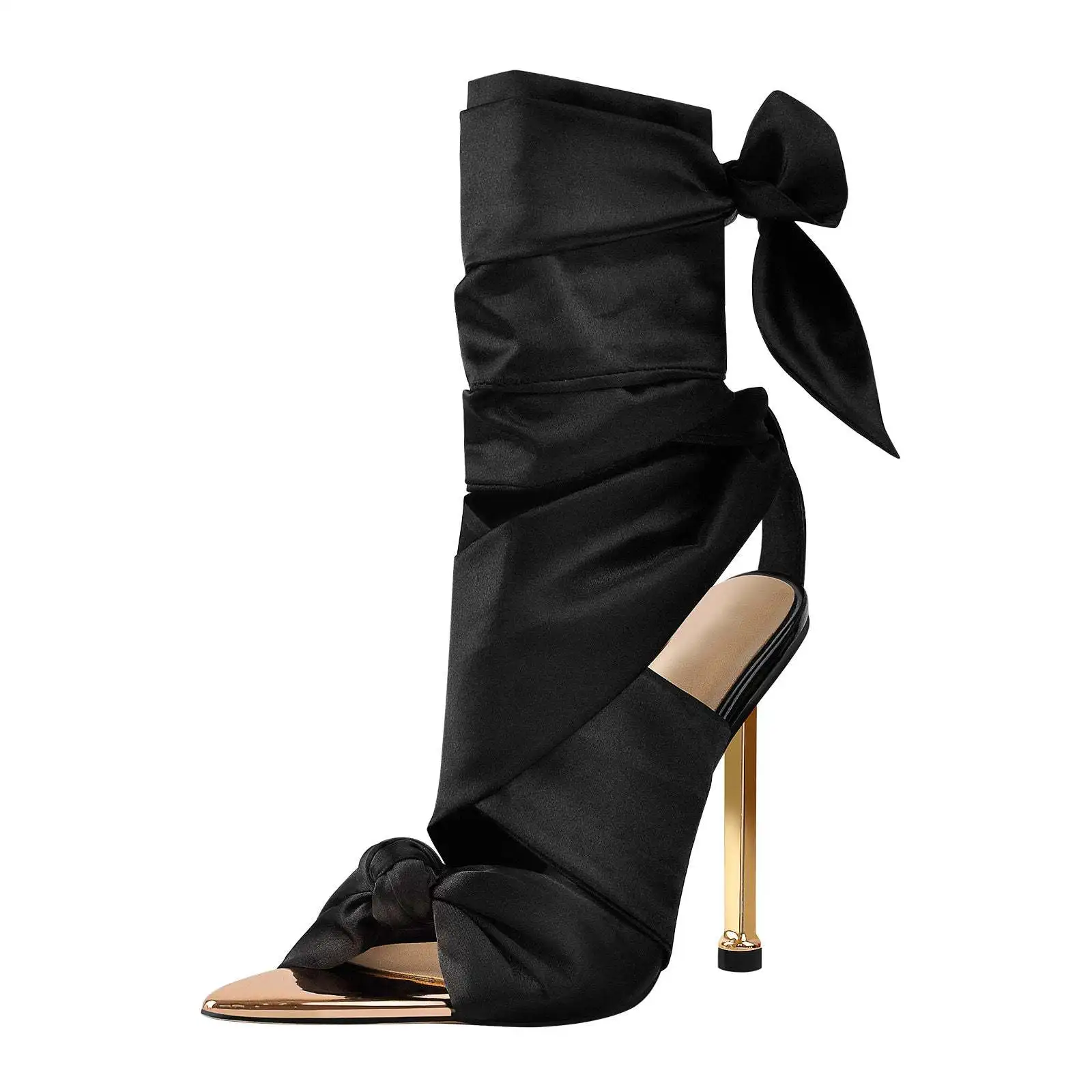 New Handmade Classic Style Fashion Women Sandals Electric Gold-plated Fine High Heels Women's Summer Sexy Evening Hot Sale Shoes